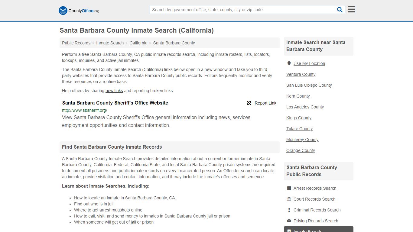 Inmate Search - Santa Barbara County, CA (Inmate Rosters ...